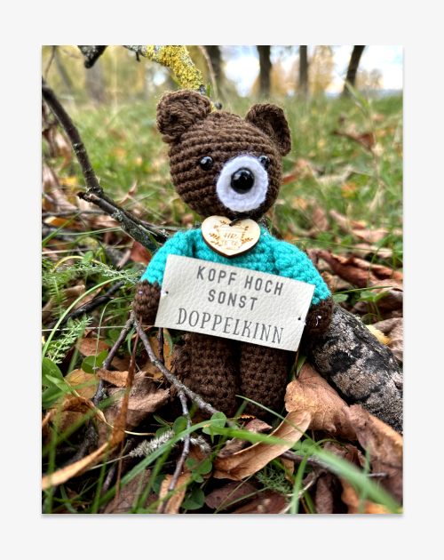 Handmade bear - "Head up or double chin"