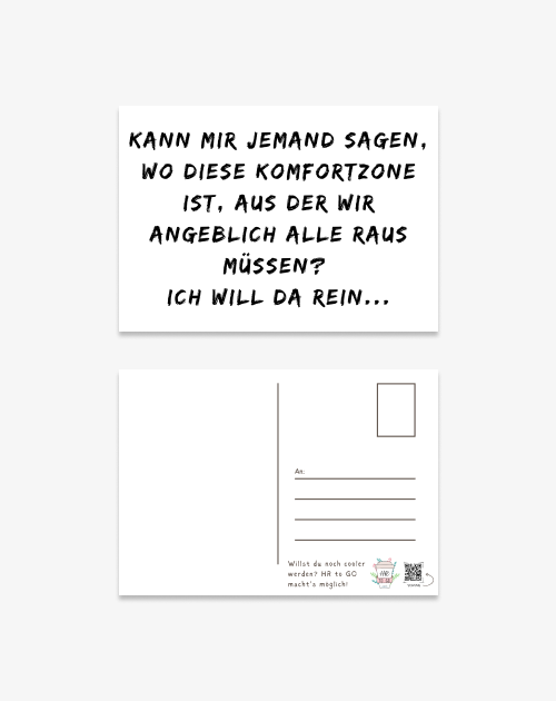 Postkarte - Kann mir jemand sagen, wo diese Komfortzone ist?