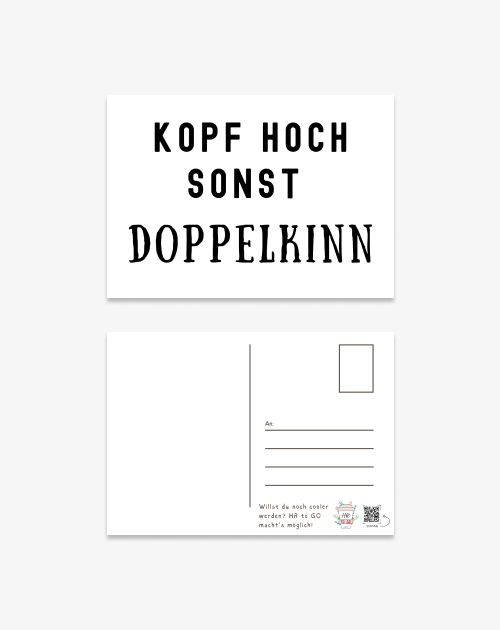 Postkarte - Kopf hoch sonst Doppelkinn