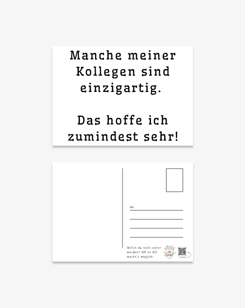 Postkarte - Manche meiner Kollegen sind einzigartig