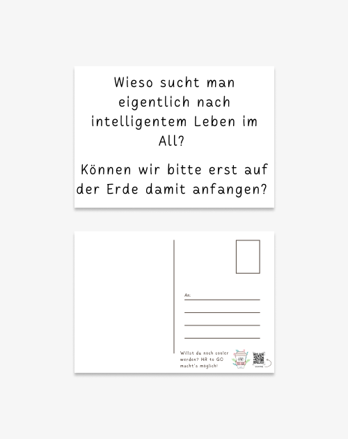 Postkarte - Wieso sucht man eigentlich nach intelligentem Leben im All?