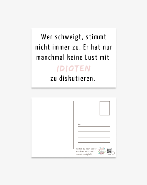 Postkarte - Wer schweigt, stimmt nicht immer zu