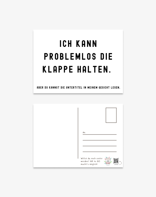 Postkarte - Ich kann problemlos die Klappe halten.