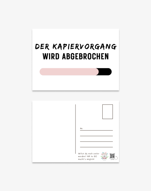 Postkarte - Der Kapiervorgang wird abgebrochen