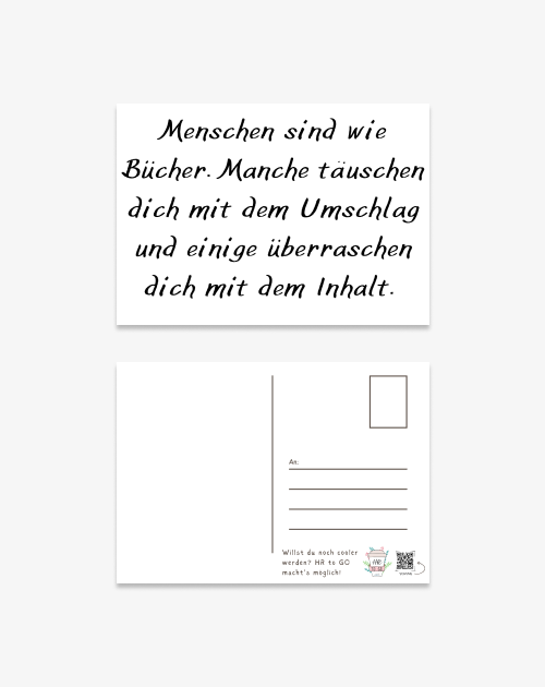 Postkarte - Menschen sind wie Bücher